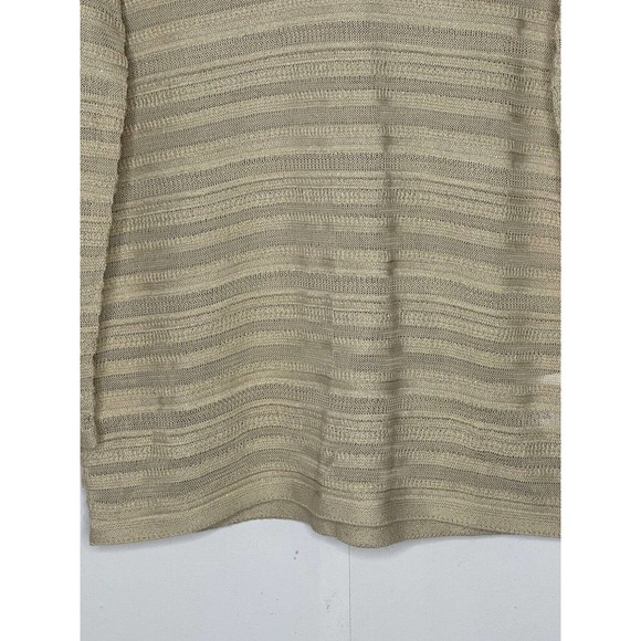 NWT Brooks Brothers Womens V Neck Metallic Sweater Medium Lightweight Semi Sheer - Picture 5 of 9